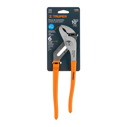 Truper PEX-10, Pinza de extensión 10", mango de vinil