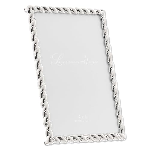 Lawrence Frames 710046 Marco de fotos de cuerda de metal plateado, 4 x 6 pulgadas