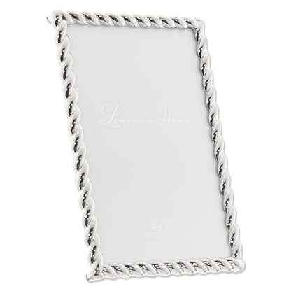 Lawrence Frames 710046 Marco de fotos de cuerda de metal plateado, 4 x 6 pulgadas