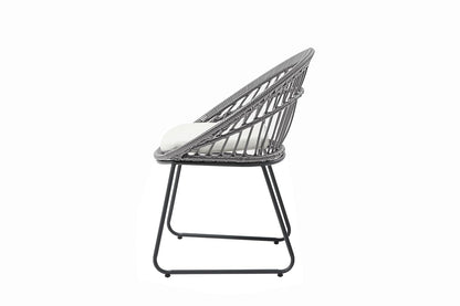 Alterego Silla de Exterior Paros, Ratán sintético con armazon de Acero, Color Gris