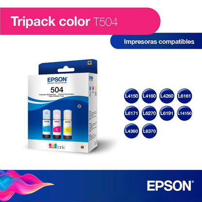 Epson Ecofit Botellas de Tinta Cian-Mag-Ama T504 3 Unidades