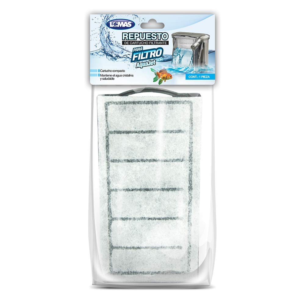 Lomas Repuesto Esponja para Filtro Rápido Aqua-Flow, 2 Piezas + Cartucho para Filtro Aquajet Slim