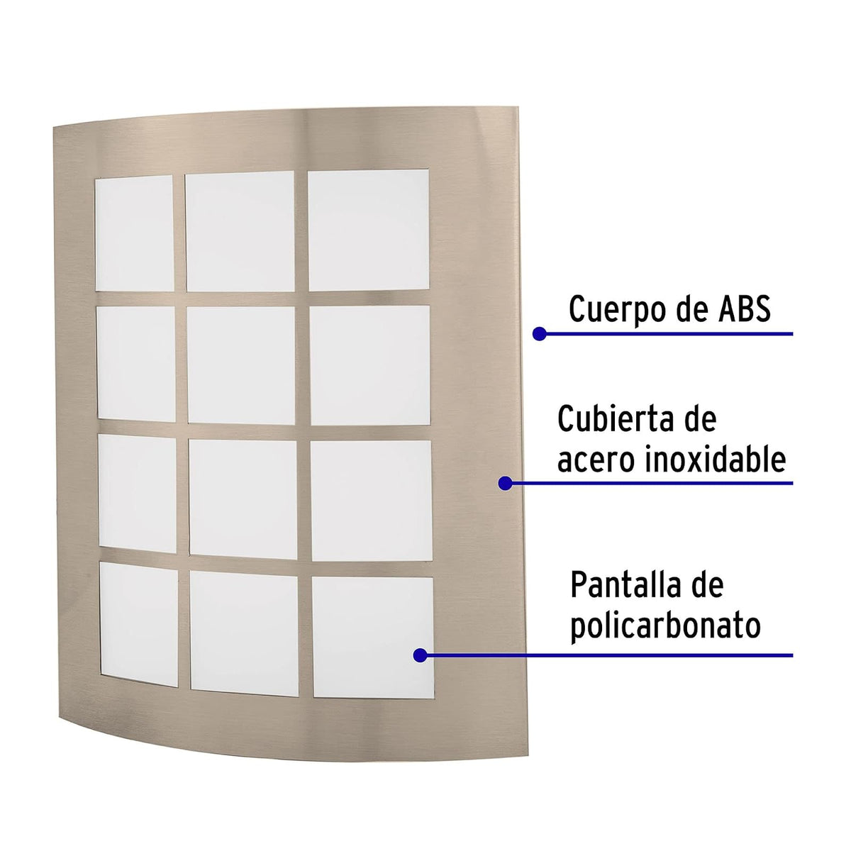 Volteck Lait ARB-003L, Arbotante decorativo de LED 15 W acero inoxidable luz cálida