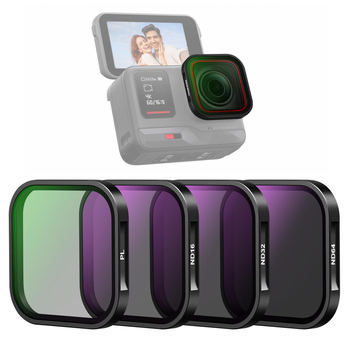 NEEWER Set 4 Filtros ND/PL para Insta360 Ace Pro 2 - Ace Pro - ND & CPL Filter Set