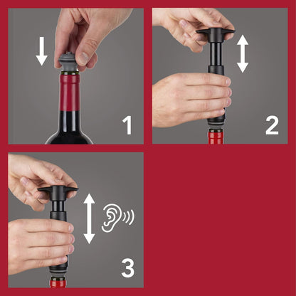 Vacu Vin 0086341 Tapones para vino, gris, Set de 6