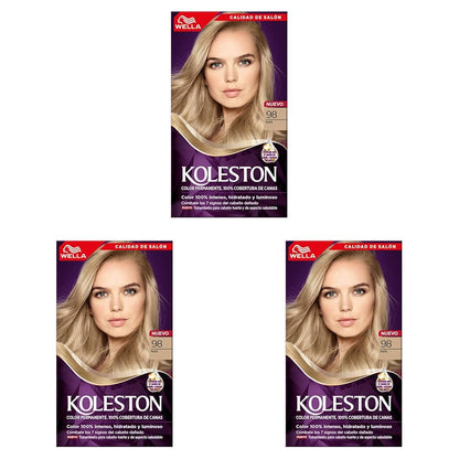 Wella Koleston Tinte Permanente 121 Rubio Cenizo Claro Especial, Paquete de 3 - 1 Unidad (Paquete de 3) - 98 Plata
