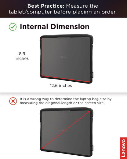 Lenovo Basic - Funda para portátil de 11 Pulgadas, Compatible con MacBook Air/Pro, Material de Neopreno, Forro Polar Suave, Apertura Superior con Cierre, Color Negro