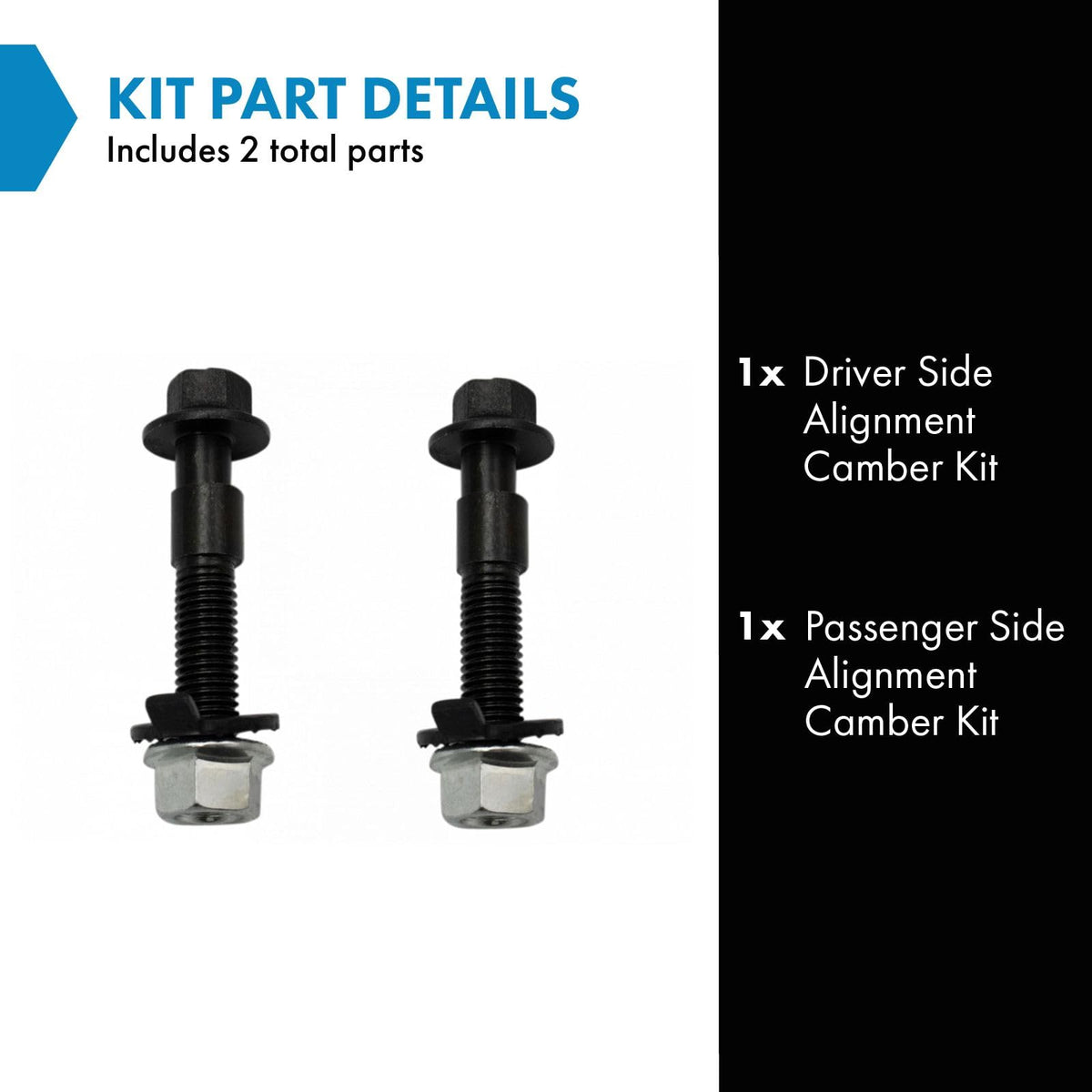 TRQ PSA71581 Kit de Pernos de Ajuste de Inclinación de Alineación de Suspensión, 2 Unidades