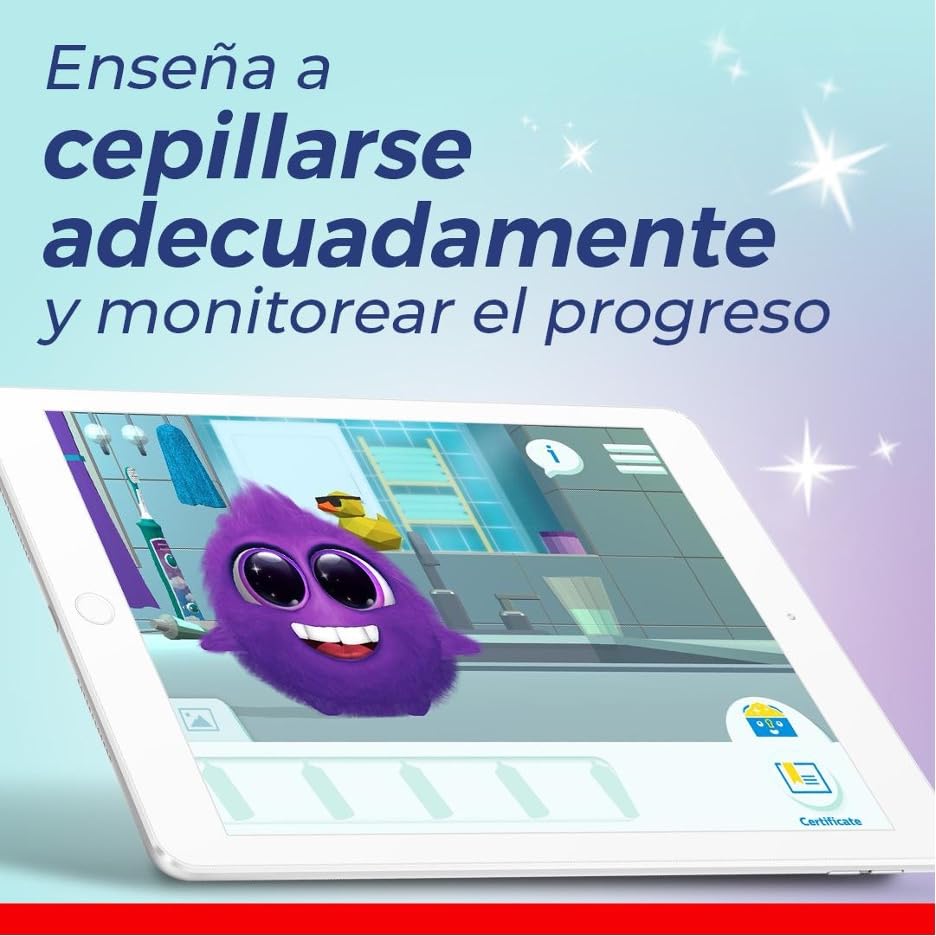 Philips Colgate Cepillo Dental Eléctrico SonicPro Kids Funcional con App | Seguro y Suave para los Dientes de los Niños, Remueve Más Placa que un Cepillo de Dientes Manual