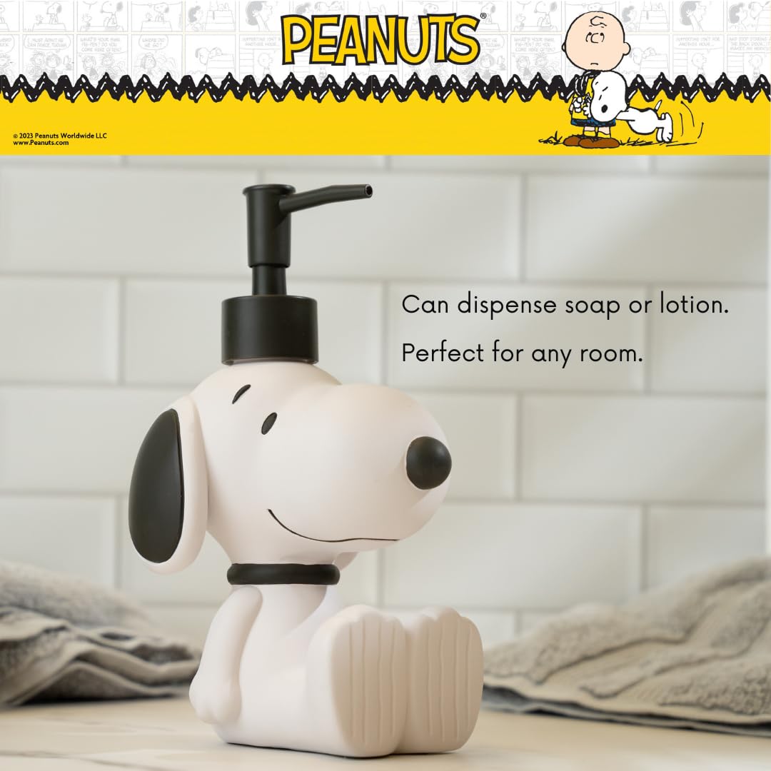 Collectibles Peanuts Snoopy - Dispensador de jabón y loción/desinfectante de Manos de Resina, 10 onzas (Producto con Licencia Oficial) de Franco