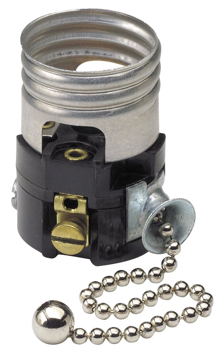 Leviton 19980-M Portalámparas Incandescentes de Base Media con Cadena de Tracción