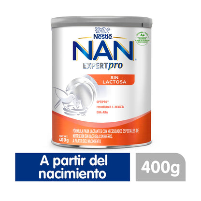 NAN, Fórmula infantil NAN Sin Lactosa, a partir del nacimiento, 1 lata de 400g, 400 gramos