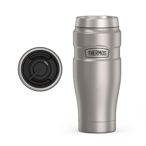 Thermos inoxidable Rey 16-Ounce Travel Tumbler, Metálico, 16 oz