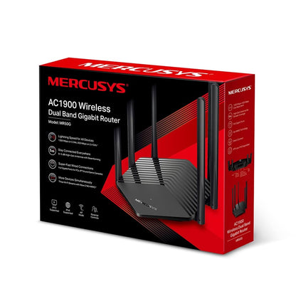 MERCUSYS MR50G Router Inalámbrico Gigabit AC1900, 600Mbps en 2.4 GHz y 1300Mbps en 5 GHz, 6 Antenas, Puertos Gigabit, MU-MIMO, Smart Connect