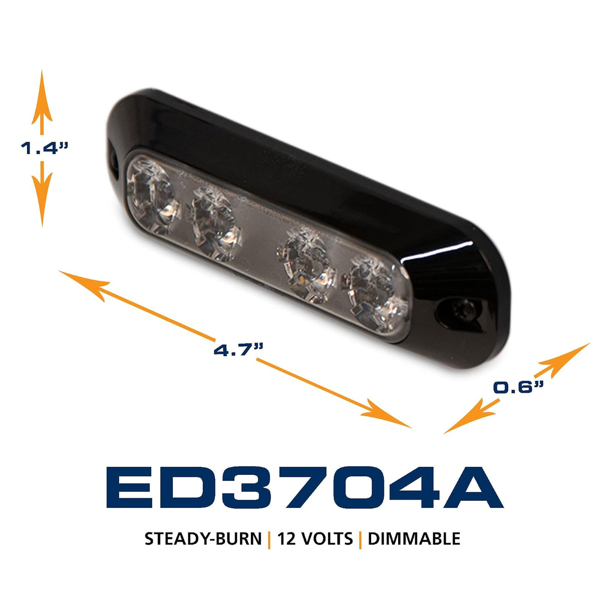 ECCO ED3704A Luz Direccional 4 LED Montaje en Superficie 12-24 VCC, Ámbar