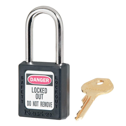 Master Lock 410 Candado de Seguridad para Bloqueo y Etiquetado - Black