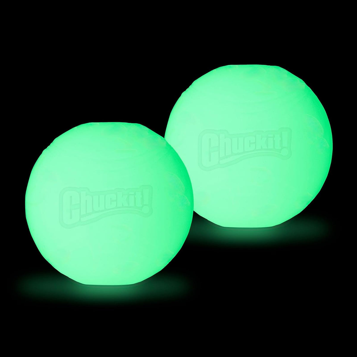 CHUCKIT Max Glow Balls for Pets (2 Pack), Medium, White