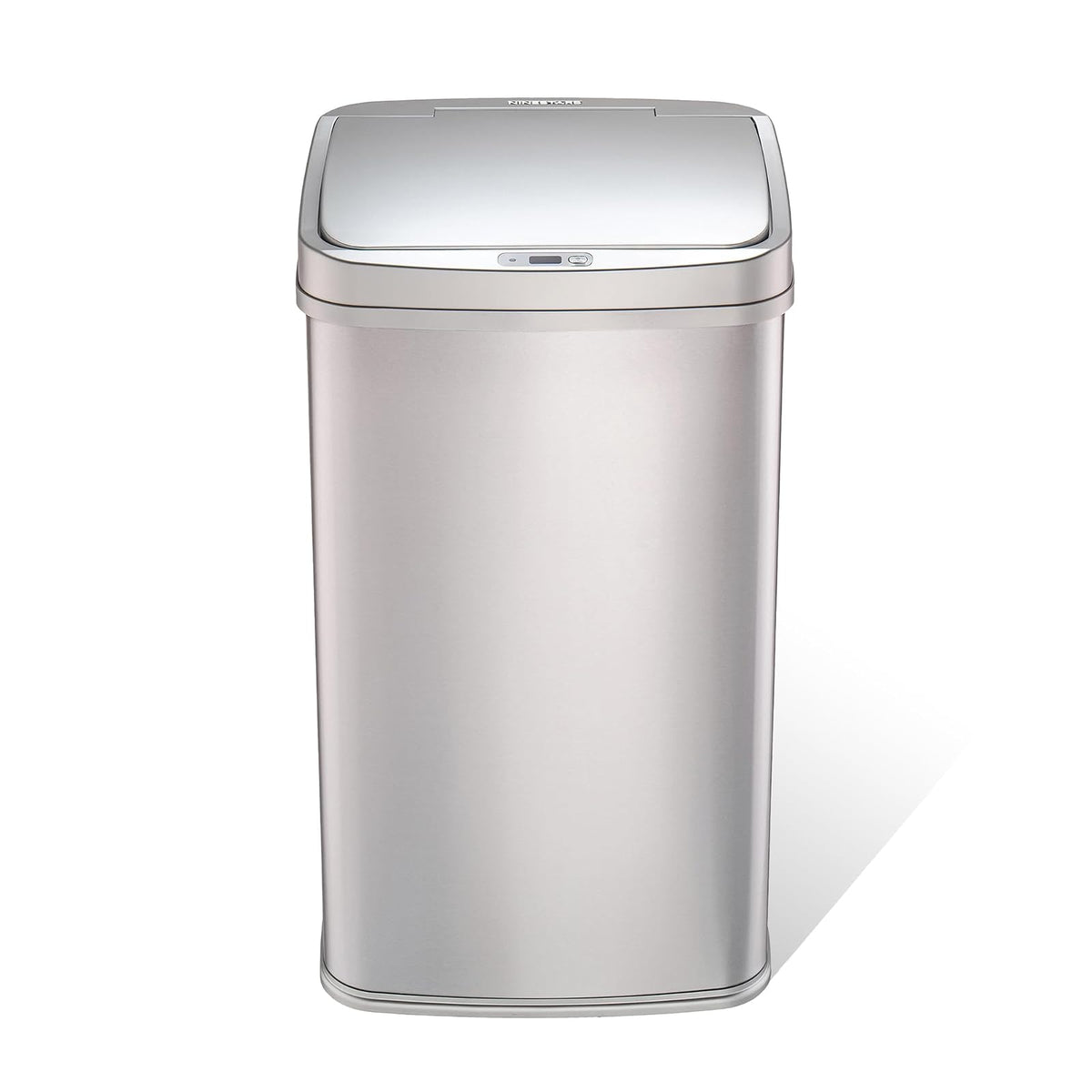 NINESTARS DZT-50-28SL Original Touchless Sensor de Movimiento automático Trach Can, 13 galones SL, Borde Plateado - 13 Gal SL - Borde plateado