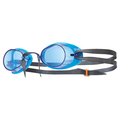 TYR Socket Rockets 2.0 - anteojos de Carreras | Elegante marco sueco de perfil bajo | Lentes periféricas anchas | Juntas de goma antifugas | Nosebridge ajustable - talla única - Azul