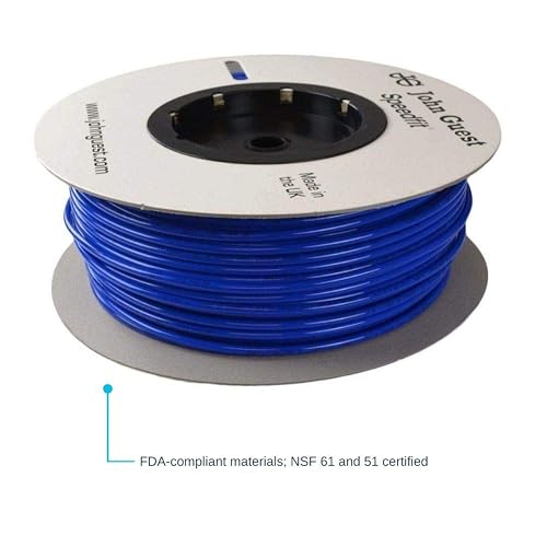 John Guest - Tubo LLDPE de 3/8 pulgadas x 25 pies, tubo de agua flexible para fontanería, azul, PE-12-EI-025F-B