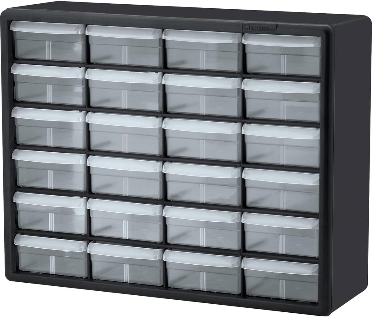 Akro-Mils 10124 24 Gavetas Para Almacenamiento, Negro