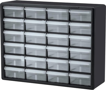 Akro-Mils 10124 24 Gavetas Para Almacenamiento, Negro