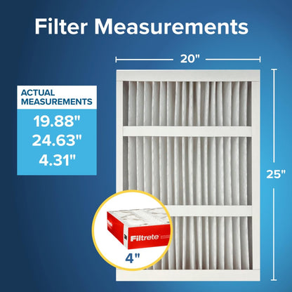 Filtrete Filtro de Aire de Horno de CA de 20 x 25 x 4 Pulgadas, MPR 1000, MERV 11, se Adapta a Honeywell y AprilAire Space-Gard, Defensa de alérgenos, Filtro de Limpieza de Aire electrostático