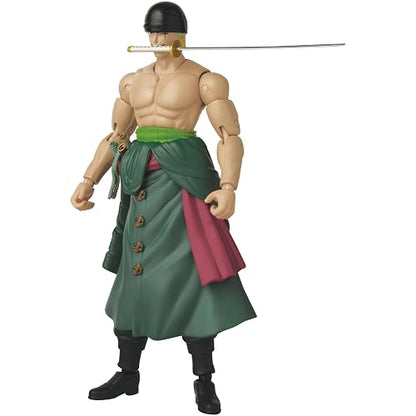 ANIME HEROES - Roronoa Zoro, Figura de Acción, One Piece, 16.5 cm (6.5") | Tres Espadas, 20+ puntos de articulación, coleccionable oficial Bandai, para fans del anime