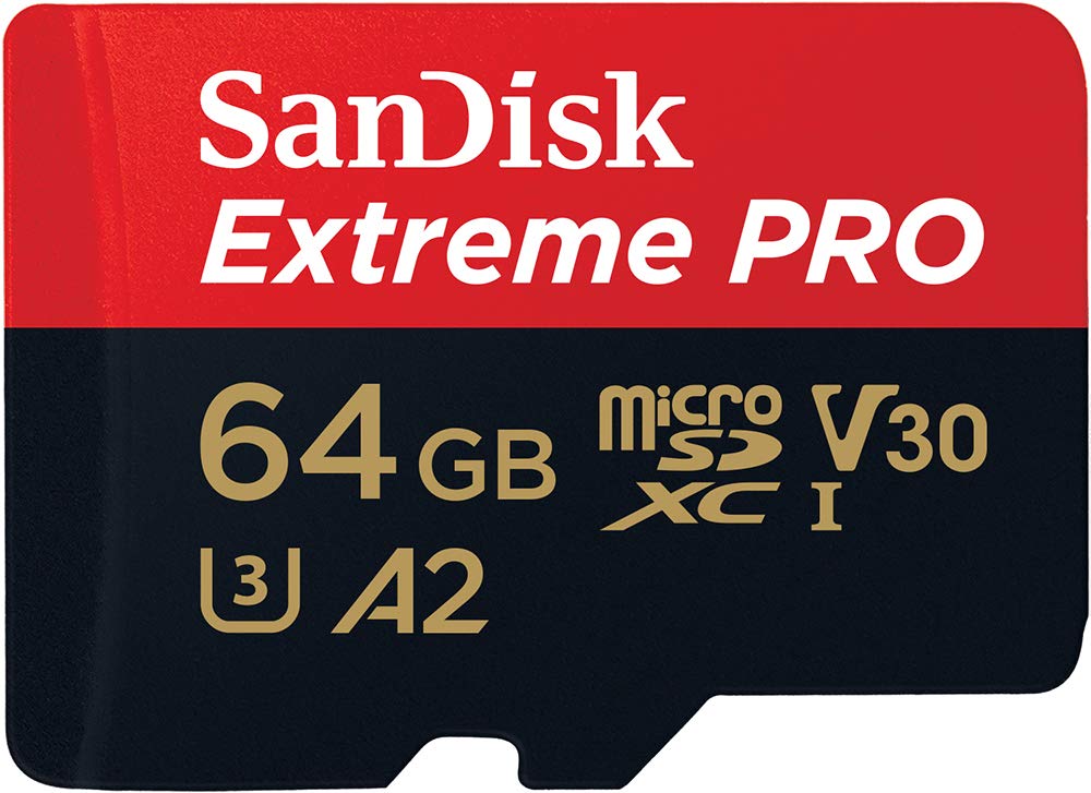 SanDisk Extreme PRO tarjeta microSDXC 512 GB - Paquete único - 64 GB - Negro y Rojo