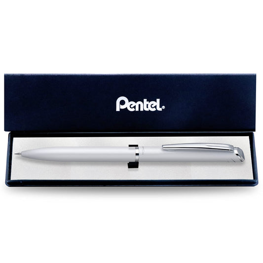 Bolígrafo Tinta Gel EnerGel 0.7mm Diseño Ejecutivo Blanco Tinta Negra con Estuche BL2007W-A-EST