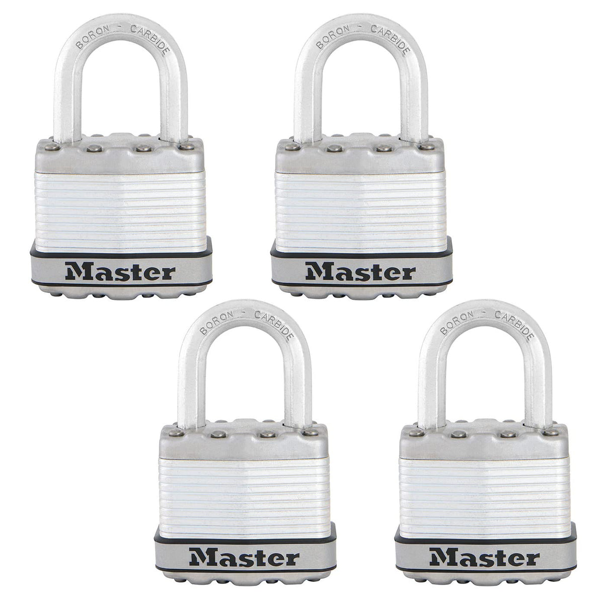 Master Lock Magnum Candado Laminado con Llave, 44 mm - 4 Pack, Keyed-Alike