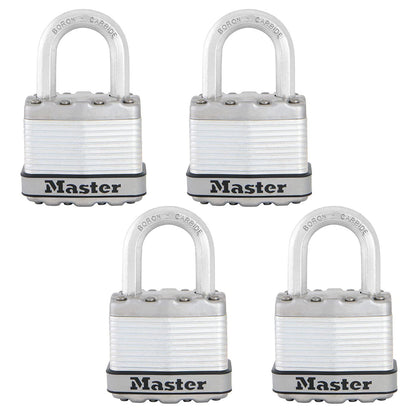Master Lock Magnum Candado Laminado con Llave, 44 mm - 4 Pack, Keyed-Alike