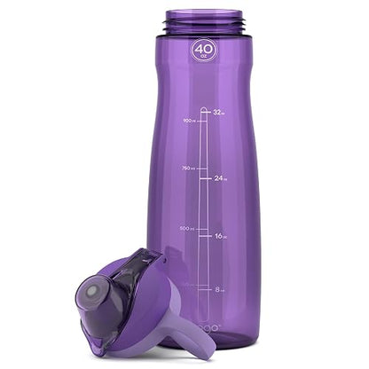 Pogo botella de agua con tapa deslizable, de plástico sin BPA, 40 oz (1182.9ml)
