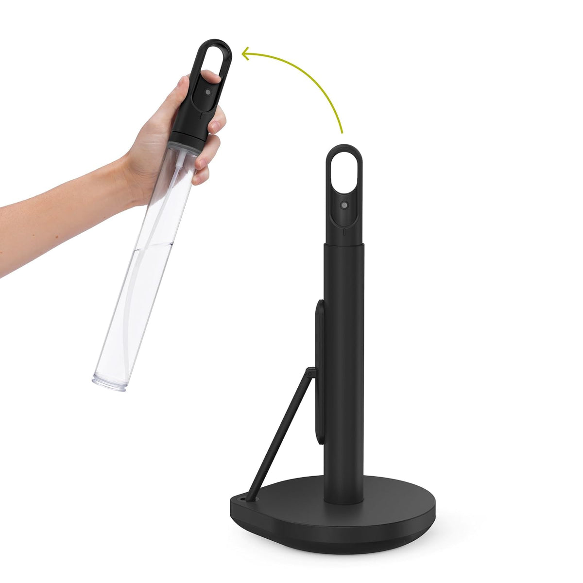 simplehuman Dispensador de Toallas de Papel con Rociador de Limpiador - Paper Towel Pump - negro