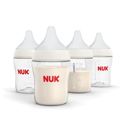 NUK Perfect Match - Botella natural + anticólicos, 5 onzas, paquete de 4