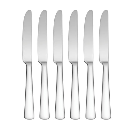 Oneida Aptitude Everyday Cubiertos de Acero Inoxidable - Juego de 6 cuchillos de cena, acero