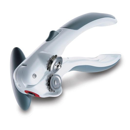 Zyliss Lock N' Lift Can Opener - Manual Can Opener with Locking Mechanism - Safe Magnetic Can Opener - Easy-to-Turn Can Opener - White/Gray