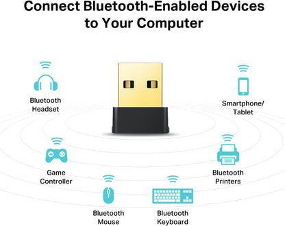 TP-Link Adaptador USB WiFi y Bluetooth Nano Archer T2UB Nano - AC600 Doble Banda - hasta 600 Mbps - Bluetooth 4.2 - Compatible con Windows - Diseño Ultracompacto - Fácil Instalación