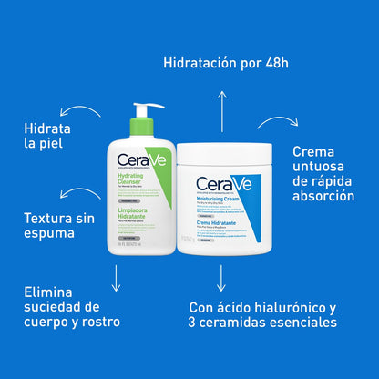 CeraVe rutina corporal piel seca: Limpia + hidrata