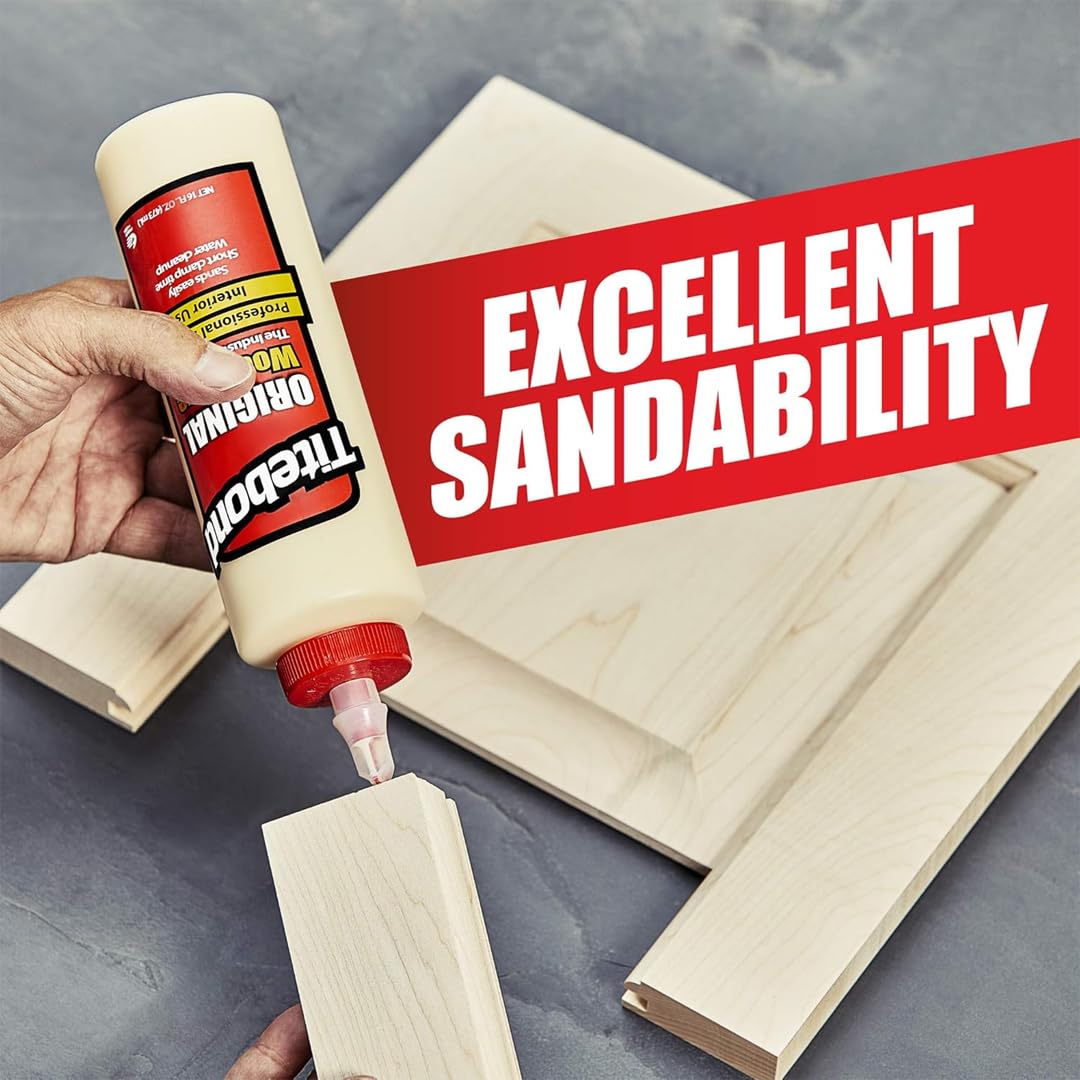 Titebond - Pegamento de madera original 5064, estándar de la industria para carpintería, reparación/montaje de muebles, construcción, reparación o modelado del hogar, 16 onzas