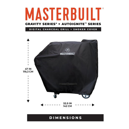 Masterbuilt Gravity Series Cover | Negro, compatible con Gravity Series 560 600 800 900 y AutoIgnite Series 545, modelo MB20080220