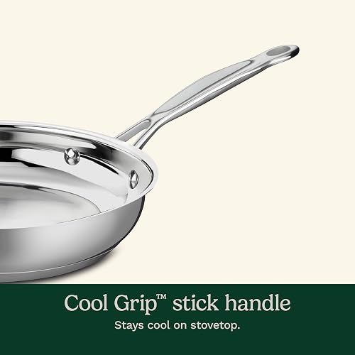 Cuisinart Sartén Antiadherente Chef's Classic 20 cm Acero Inoxidable | Sartén con Acabado espejo de acero inoxidable 20 cm con Antiadherente. Mango Cool Grip frío al tacto. Seguro para horno.