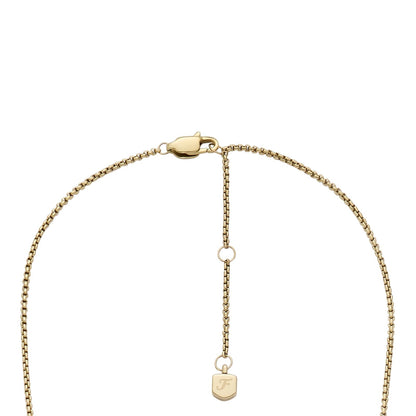 Fossil - Collar de Cadena con Colgante de Acero Inoxidable para Mujer