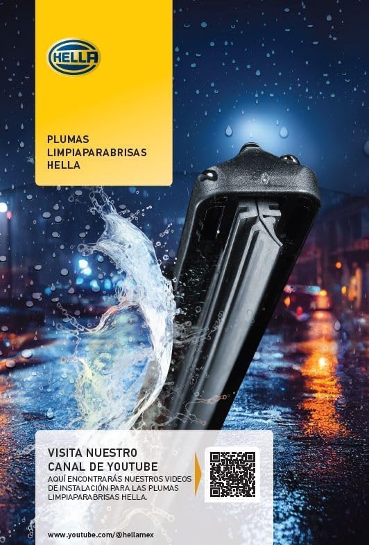 HELLA 9XW20S Pluma limpiaparabrisas CLEANTECH Copiloto para Duster/F-150, F-350, F-450, F-550 / Tacoma/Transporter.Incluye conectores e instructivo