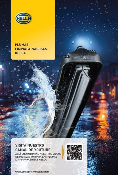 HELLA 9XW20S Pluma limpiaparabrisas CLEANTECH Copiloto para Duster/F-150, F-350, F-450, F-550 / Tacoma/Transporter.Incluye conectores e instructivo
