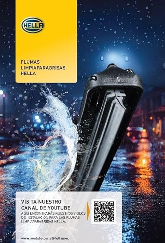 HELLA 9XW16S Pluma limpiaparabrisas CLEANTECH Copiloto para Ibiza/Kwid/Leon/Mazda 2 / Mazda 3 / Mazda 5 / Sentra. Incluye conectores e instructivo.