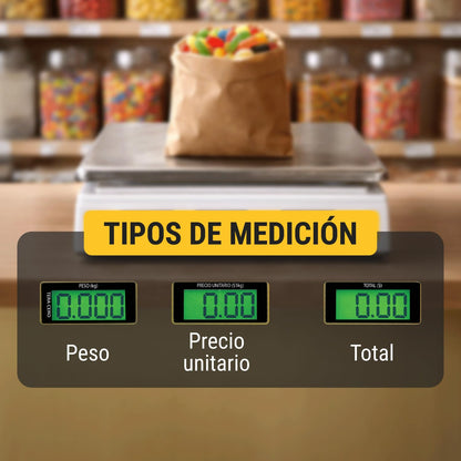 Truper BASE-40P, Báscula electrónica multifunciones, capacidad 40 kg