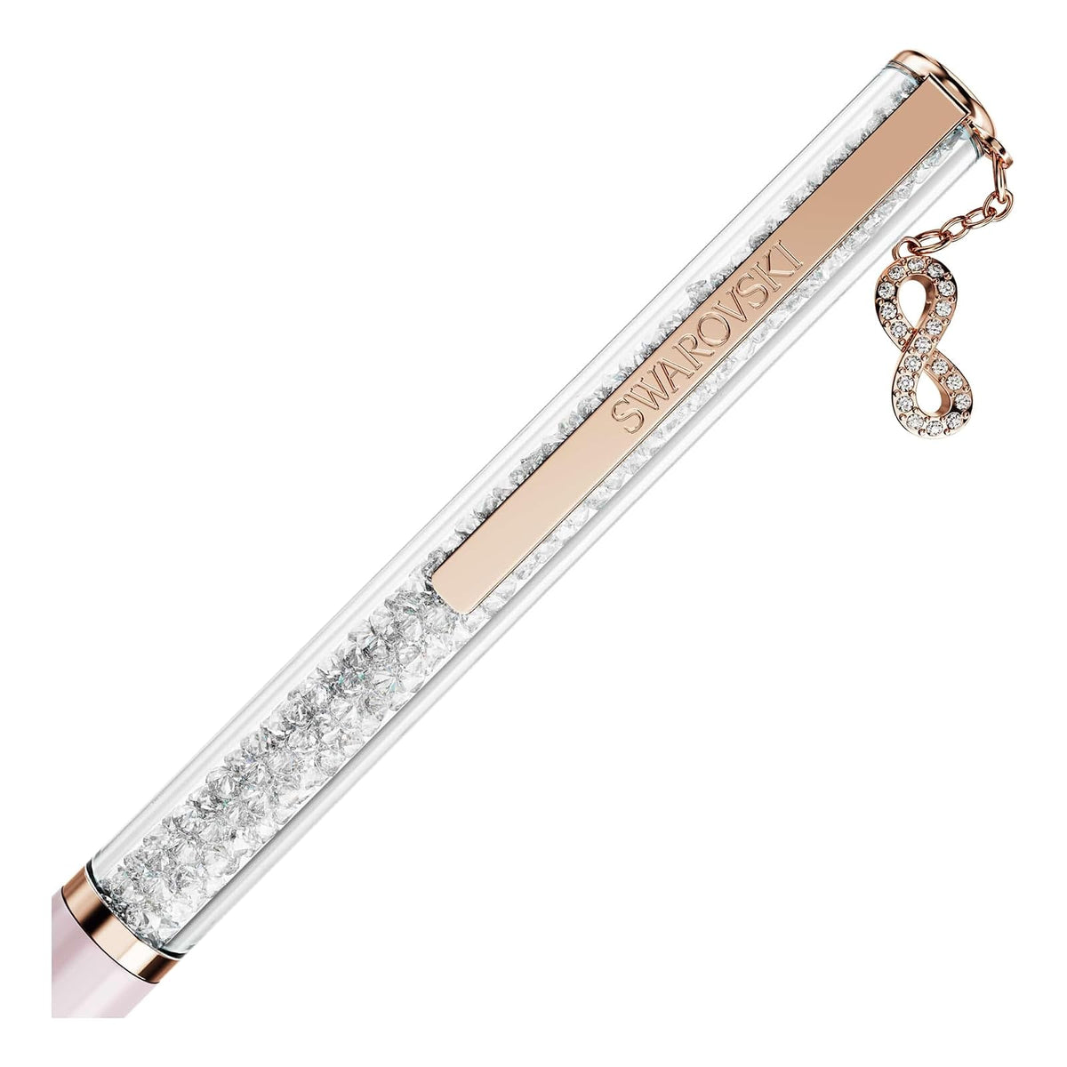 Swarovski Bolígrafo Crystalline Silk, Símbolo del infinito, Lacado rosa, baño tono oro rosa