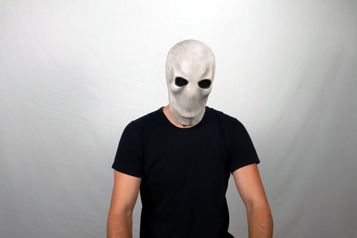 Silent Stalker Pale, Máscara de Látex de Monstruo de Creepypastas, Disfraz de Slenderman Gris Ideal para Fiestas de Disfraces y Halloween por Ghoulish Productions