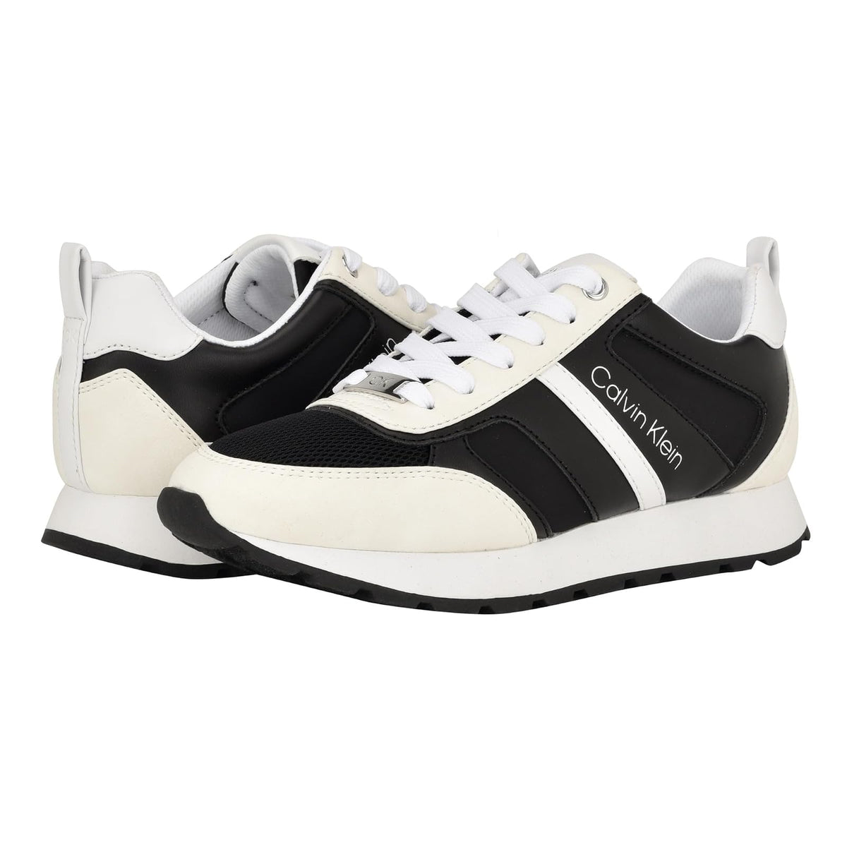 Calvin Klein Tenis Carlla con Agujetas para Mujer - 22.5 cm - Blanco - Negro Multi 145